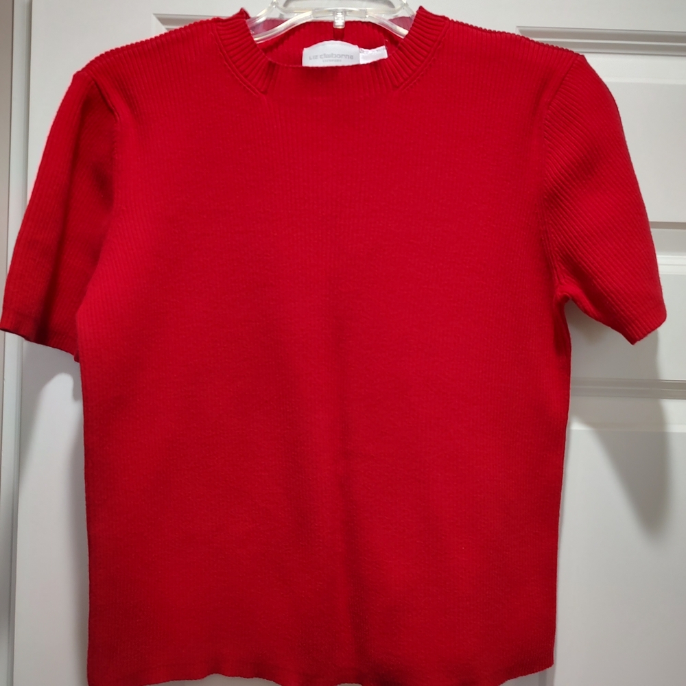 Liz Claiborne Bold Red Knit Top